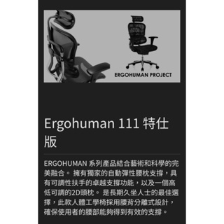 Ergohuman 111 特仕版人體工學電腦椅 需自取