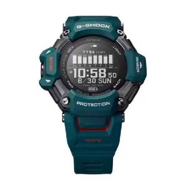 CASIO卡西歐G-SHOCK GBD-H2000-2 G-SQUAD運動風格手錶52.6mm 湖水藍