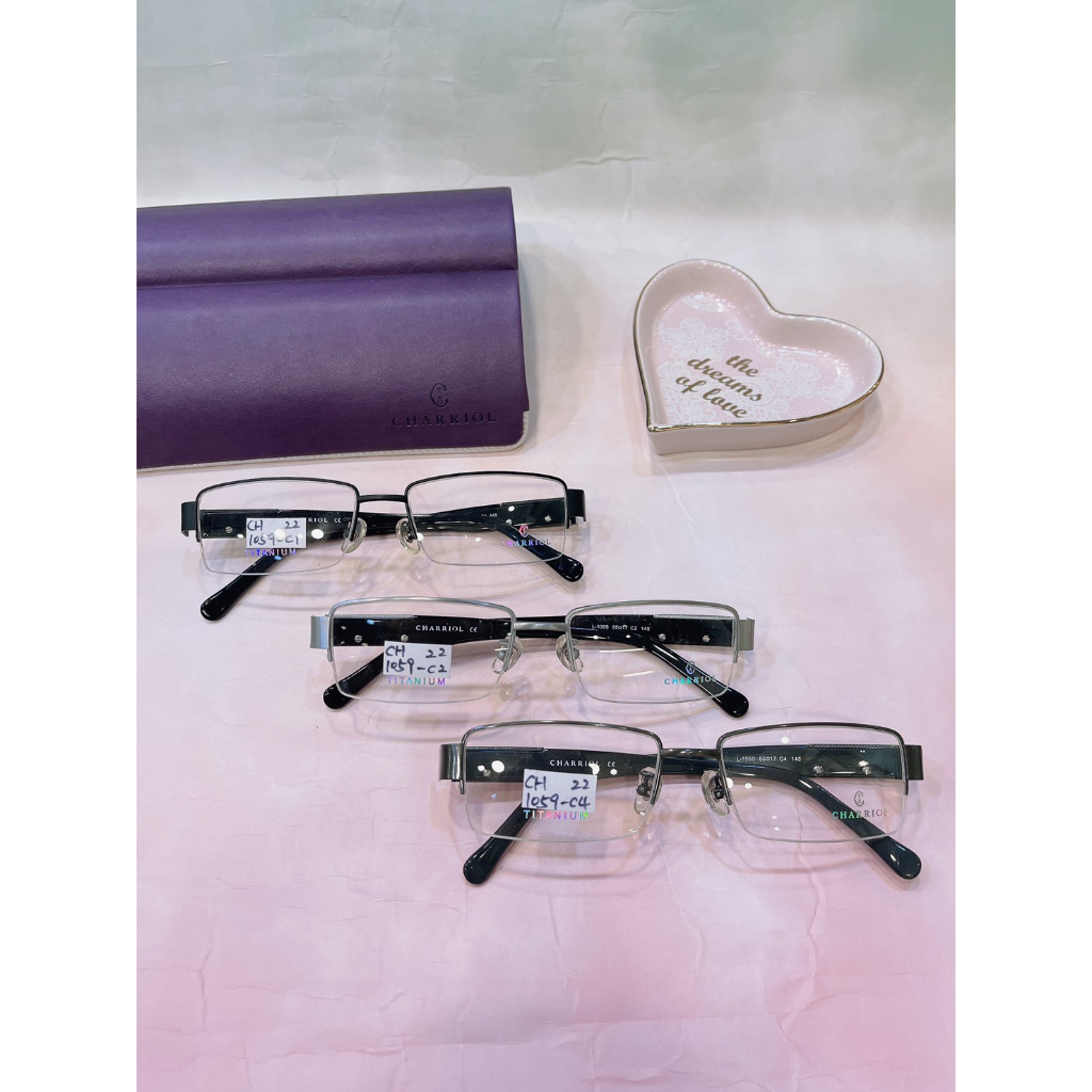 麗睛眼鏡【CHARRIOL 夏利豪】鋼索繩紋高質感純鈦眼鏡 L-1059 瑞士一線精品品牌 純鈦鏡架 半框鏡架 光學眼鏡