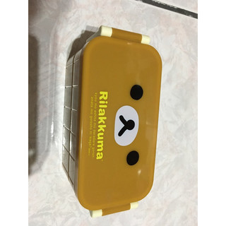 Rilakkuma拉拉熊日本製長方型雙層便當盒