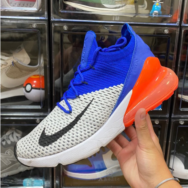 NIKE AIR MAX 270 FLYKNIT 白 藍橘 24.5cm 二手美品