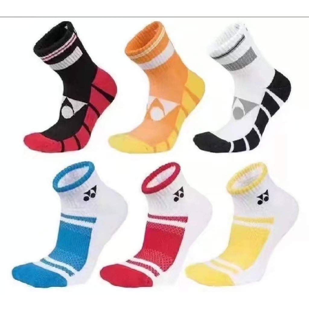 2023YONEX 優乃克 3D立體 中筒純棉運動襪 (厚底) 左右設計 6色可選 特價 每雙 120元 6雙免運