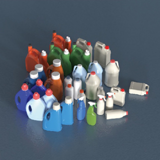 [ HankTown ] 1/35清潔劑 塑膠瓶 塑膠罐｜WEIRDO 35009 微縮 場景模型