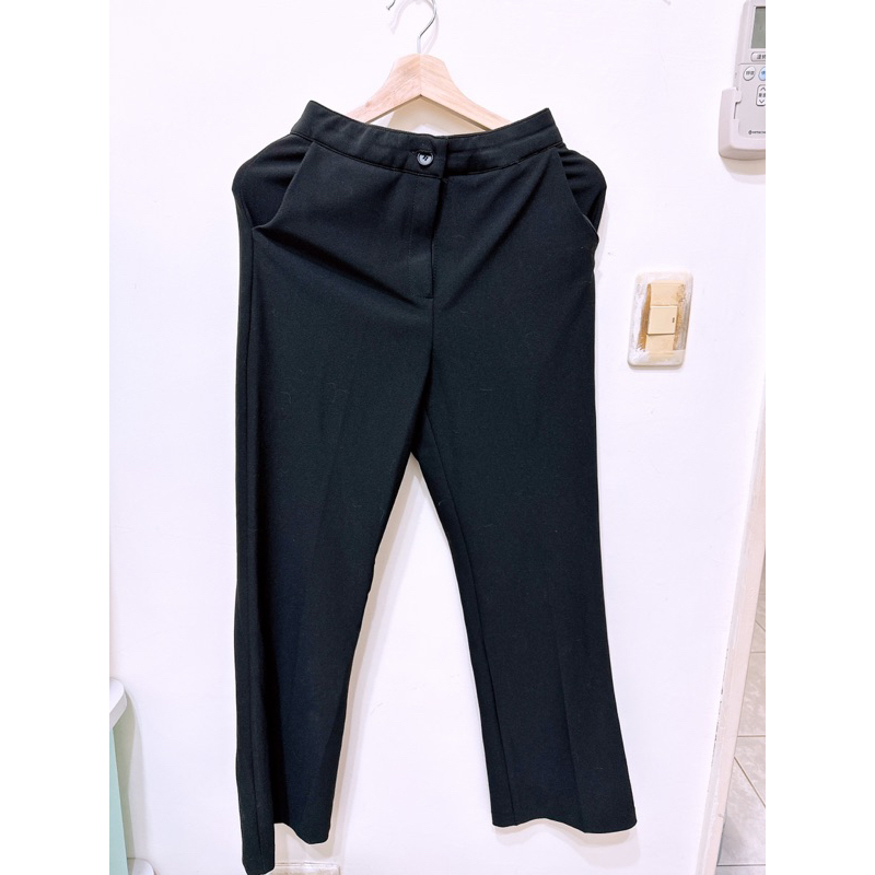 Boga shop訂製女團腰鬆緊西裝褲(黑)-M號
