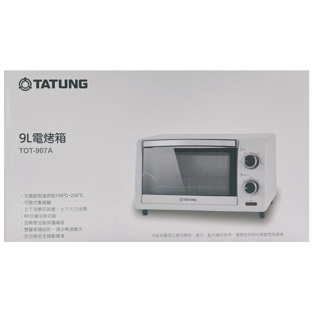 🎀現貨 全新公司貨 【TATUNG 大同】9公升電烤箱 TOT-907A 烤麵包 可定時 雙層鋼化玻璃