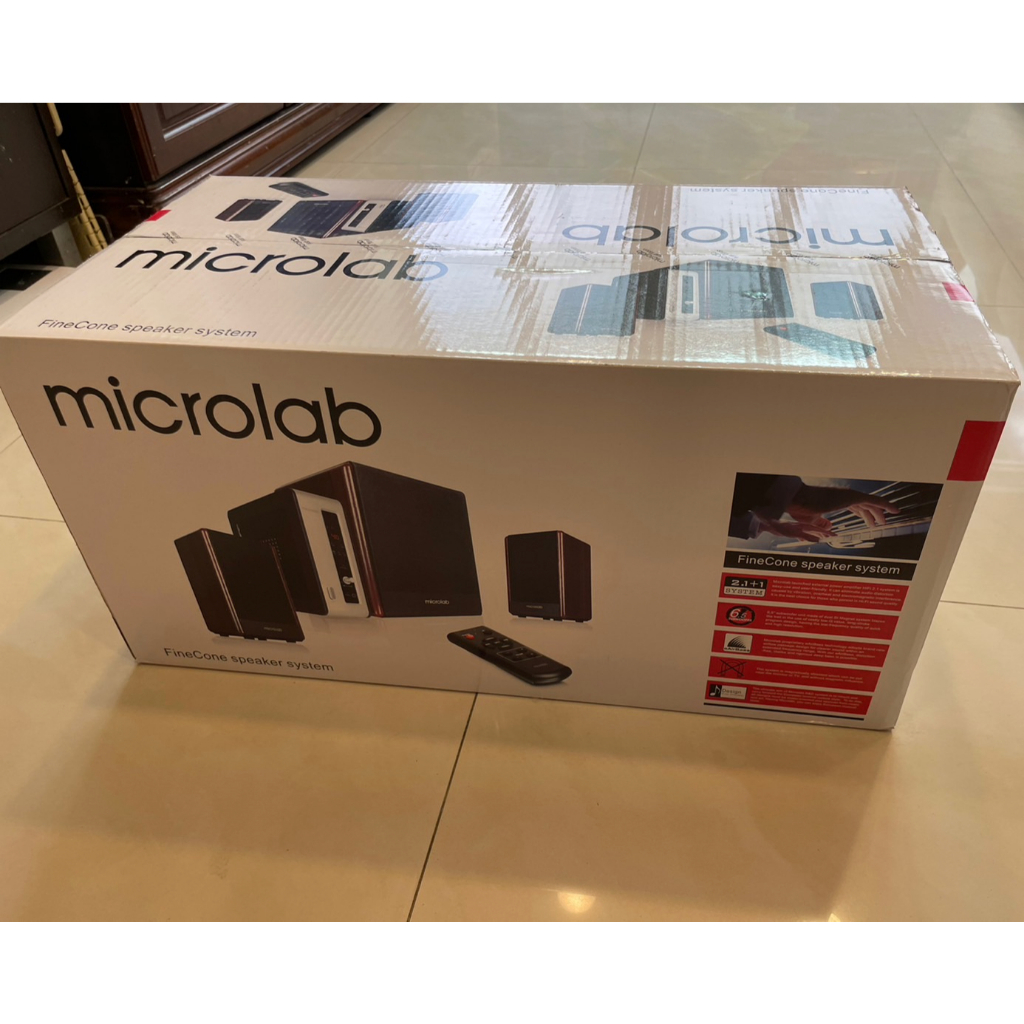 &lt;最低價&gt;🤩免運～Microlab 四件式 2.1聲道多媒體音箱系統 FC530 全新未使用 音樂播放電影電視聲音遊戲