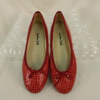 已售出 『Look Loop』法國品牌 LONDON SOLE 38號紅色娃娃芭雷舞鞋 法國製 古著 VINTAGE精品