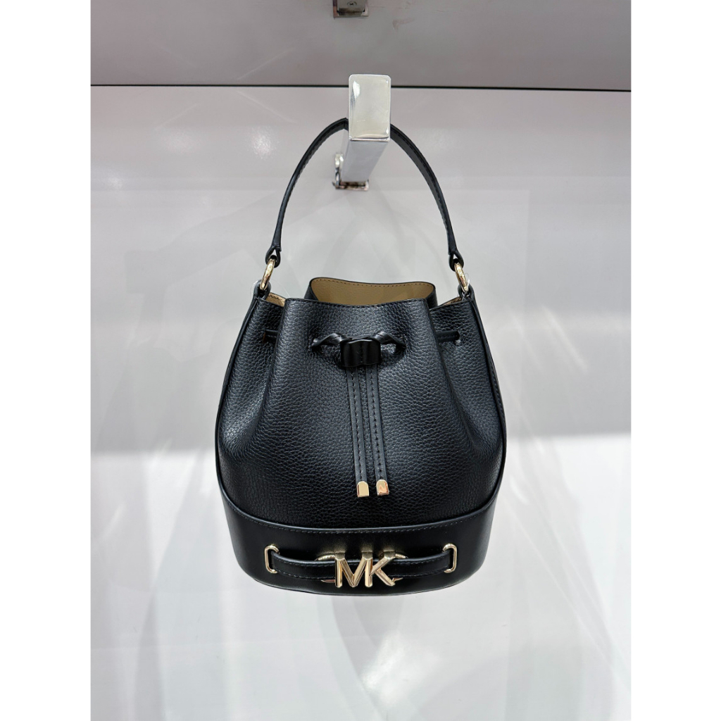 【現貨】美國代購 🇺🇸 Michael Kors 新品 MK Logo 皮革 水桶包 斜背包