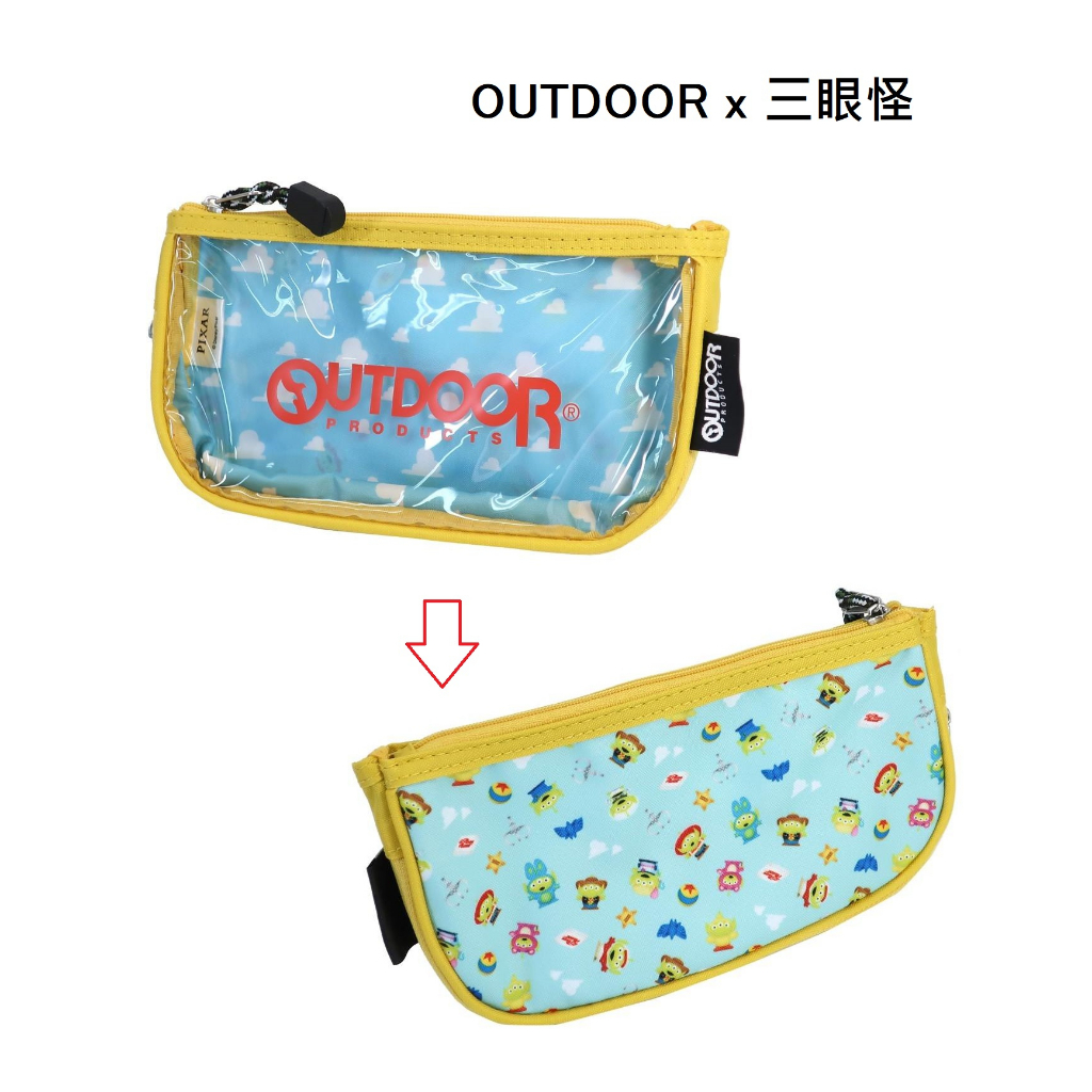 風雅日和💖日本正版 OUTDOOR 迪士尼 三眼怪 筆袋 透明 收納包 化妝包 萬用包 B21