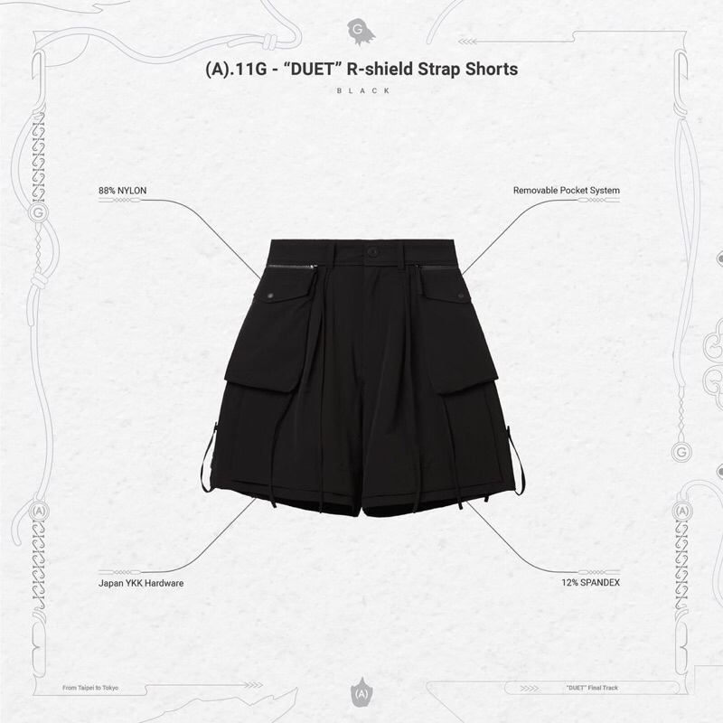 GOOPiMADE x Acrypsis (A).11G - “DUET” R-shield Strap Shorts
