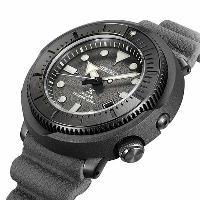 【金台鐘錶】SEIKO 精工錶 鮪魚罐頭 46mm 太陽能 200m 潛水錶 膠帶 (黑x灰) SNE563P1