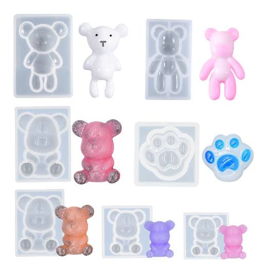 附包裝袋(145)DIY樂樂 可愛小熊系列  矽膠模具 水晶膠模具 UV膠 石膏模 手工皂模 巧克力模 吊飾模具