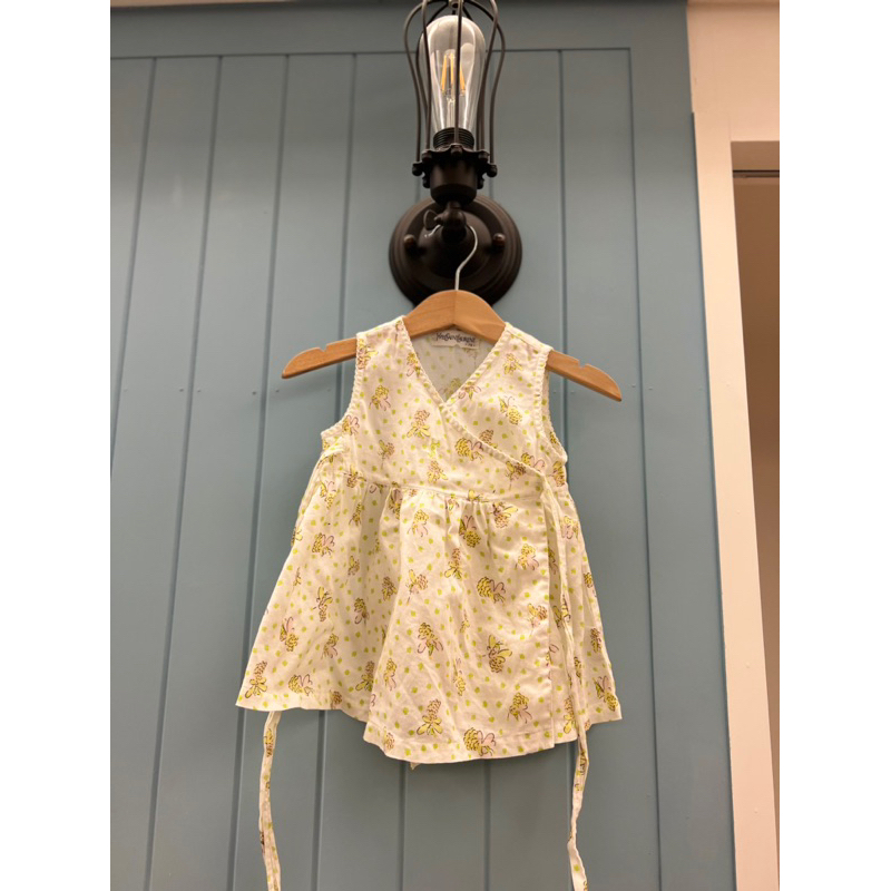 yves saint laurent 聖羅蘭二手兒童 洋裝 夏天透氣 舒服 可愛圖案 白色 黃色 75公分