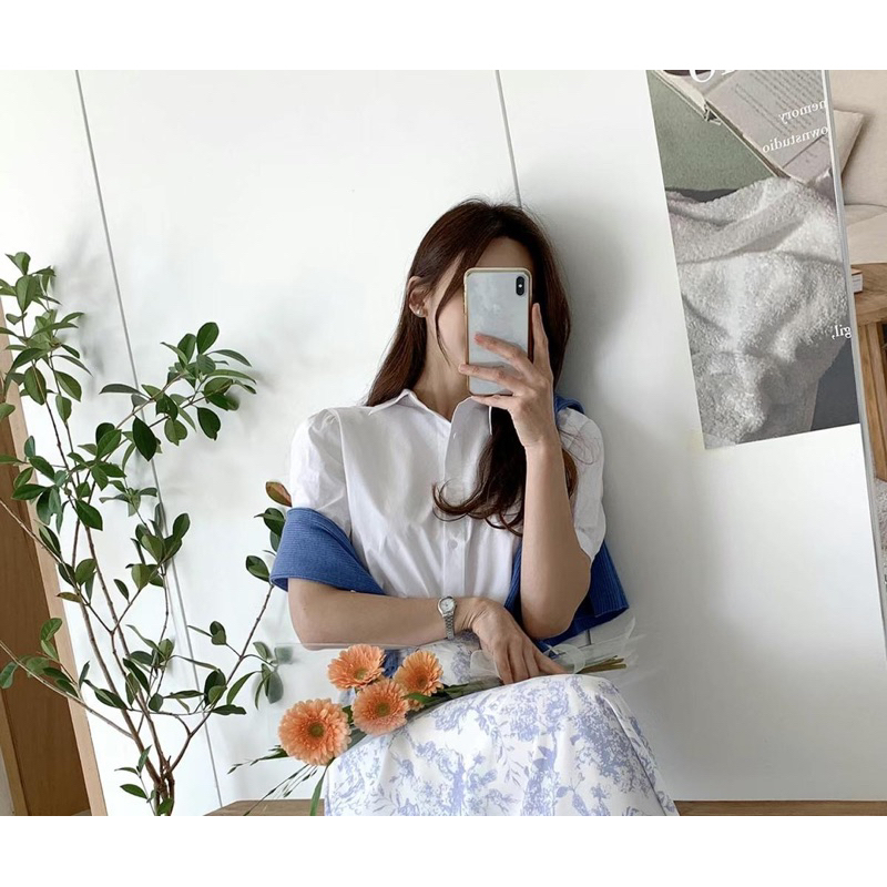 嘟卡韓國工作室 正韓甜美泡泡袖襯衫-短袖 韓國選品