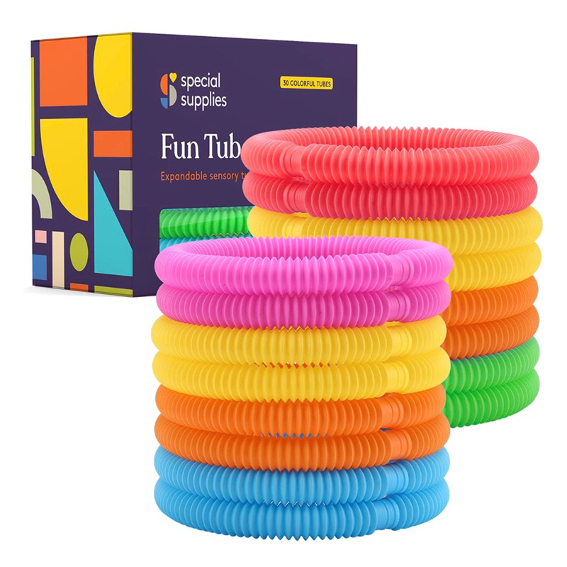 美國正版 special supply  pop tube 感統玩具 彩虹水管 舒壓管 伸縮管 玩具