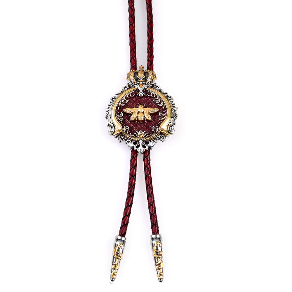 貴族蜂芒 真皮 皮繩領帶 襯衫領繩 真皮領繩 領繩 西裝領帶 保羅領帶 Bolo Tie  │MF select