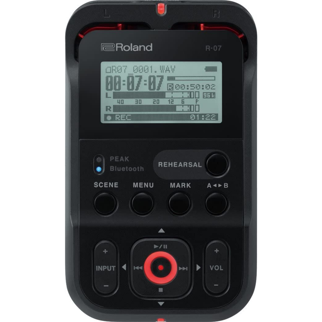 日本直送 Roland R-07-BK 24bit 96kHz WAV/MP3 數位錄音機 app 無線錄音
