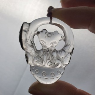 現貨實拍🎈天然 異象水晶 綠幽靈 (看說明) 狐仙 九尾狐 修仙狐 鏤空雕刻 吊墜毛衣鏈項鍊吊飾 免運費