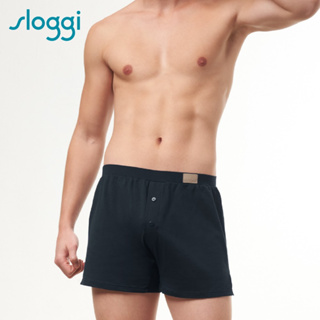 sloggi MEN GO NATURAL有機環保系列寬鬆平口褲 復古紳藍｜90-530 KU
