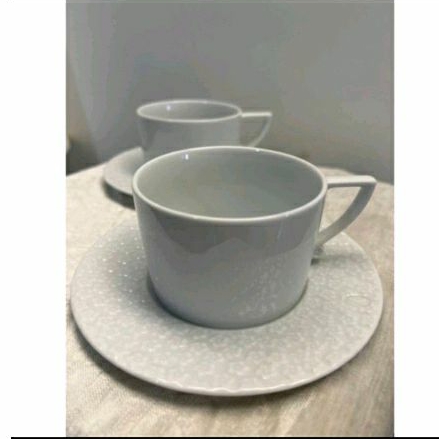 德國MEISSEN麥森 浮雕蓮花咖啡杯4件組（2杯2盤）
