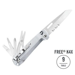 LEATHERMAN 美國 FREE K4X 多功能工具折刀(半齒刃/銀色握柄) LE 832662 綠野山房