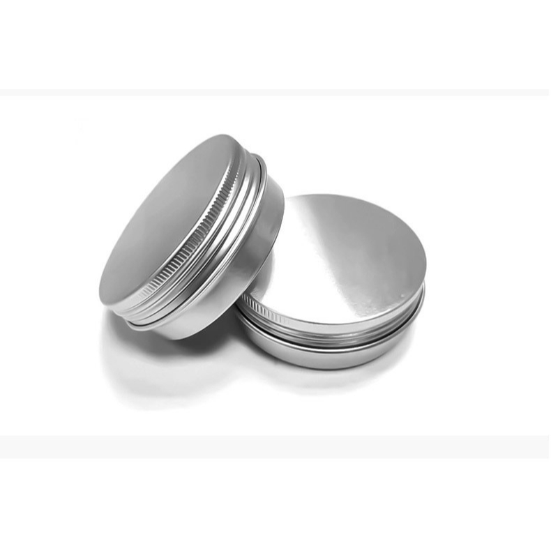 圓形螺紋鋁盒鋁罐現貨小藥品膏霜化妝品飾品耳機密封分裝盒