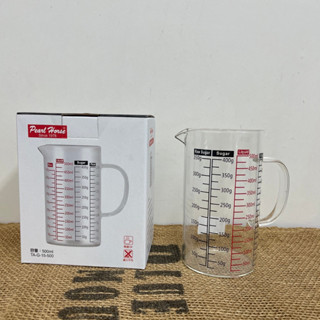 咖啡色的熊 寶馬多功能玻璃量杯 玻璃量杯 350ml/500ml/1000ml 有刻度透明量杯