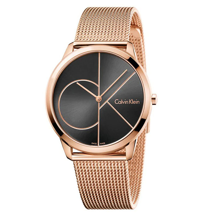 【Calvin Klein】CK手錶 K3M21621 經典LOGO 大款 米蘭錶帶男錶 深灰/玫瑰金 40mm 台南