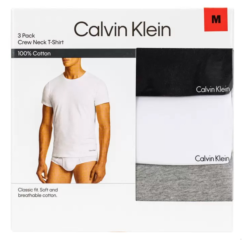 ck calvin klein凱文克萊男3件純棉短袖圓領內衣costco代購好市多319105-08/1014560