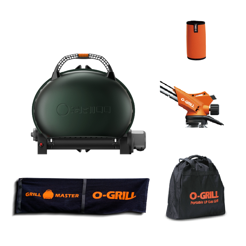 【O-GRILL品牌直營】400/500 美式時尚可攜式瓦斯烤肉爐-超值包套
