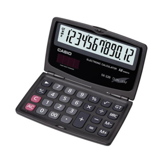 國家考試用 CASIO卡西歐【計算機】SX-220 12 位數 攜帶型 折疊型 雙電力(太陽能/電池)