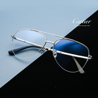 Cartier CT0256O 卡地亞品牌眼鏡｜時尚復古純鈦超輕雙槓飛行員個性半框眼鏡 男生品牌眼鏡框【幸子眼鏡】