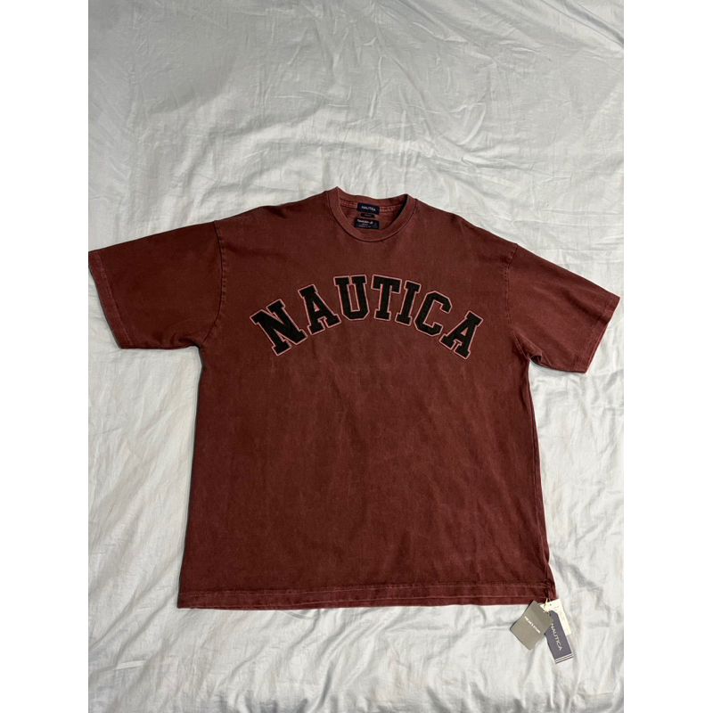 NAUTICA Pigment Dyed ARCH 22SS Logo 水洗 大字 短T
