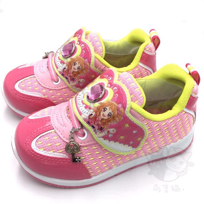 兩隻貓現貨-偶像學園運動鞋 Aikatsu 耐磨 透氣 止滑 女童 布鞋 可愛 粉紅