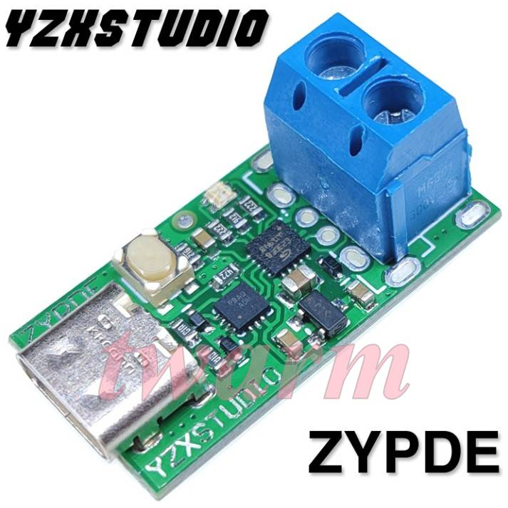 新版型號：ZYPDE USB 誘騙器（帶螺絲接線柱），Type-C接口 PD轉DC 快充觸發器 檢測器