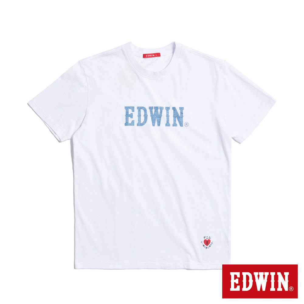EDWIN 人氣復刻款 情侶短袖T恤(白色)-男款