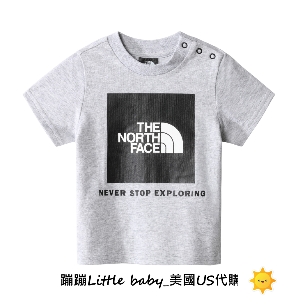 ★ 現貨-6歲★  THE NORTH FACE北臉 嬰兒男女童美國代購-短袖上衣 灰黑框/運動休閒