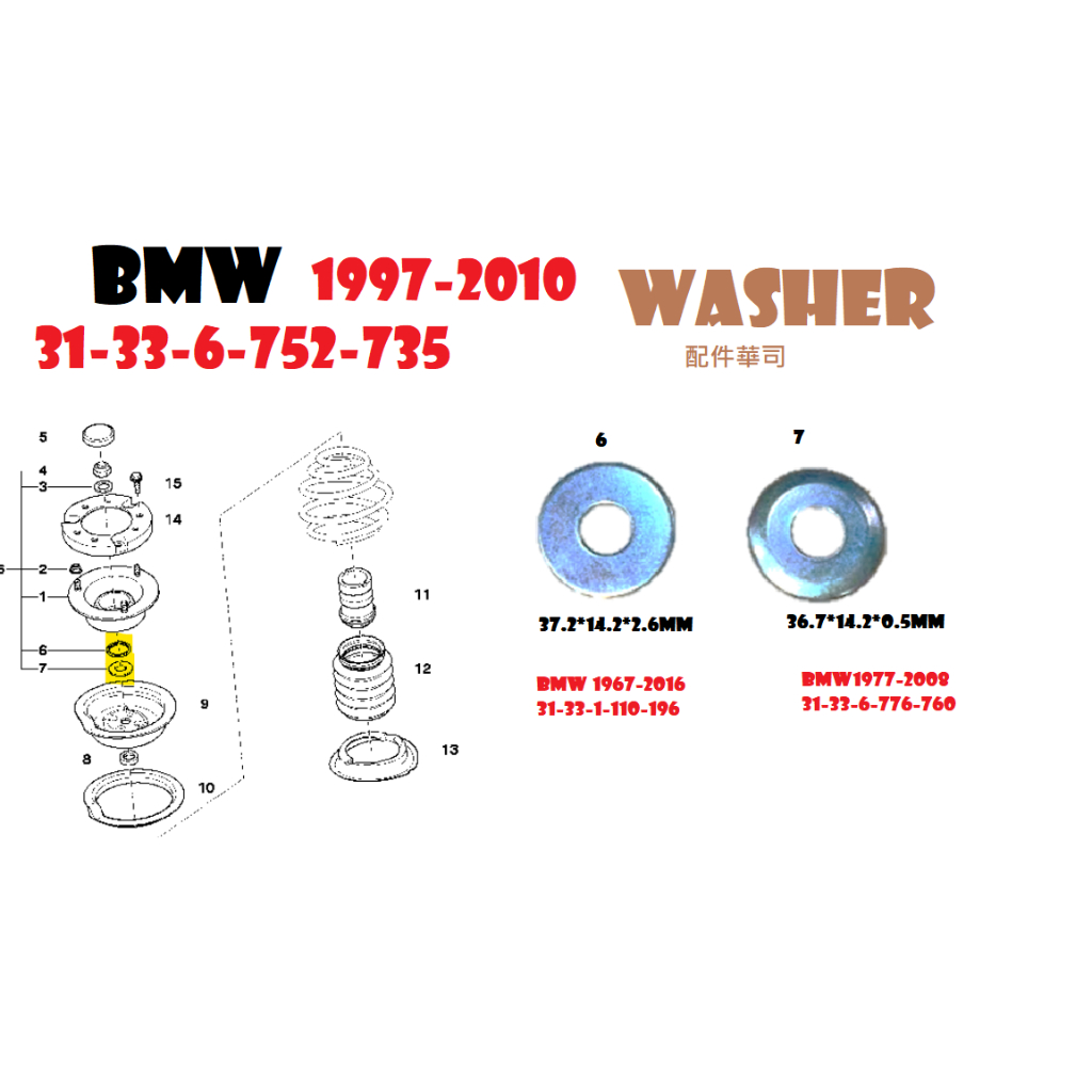 BMW X3 525I 530I 325I 328I 330I(E46) 配件華司1997-2010 單一包