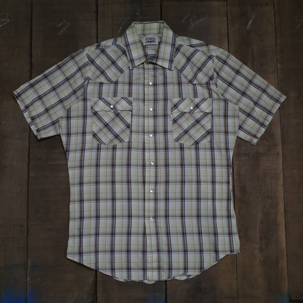 都市廢棄所 90s Levi's plaid western shirt vintage 古著 格紋 西部 短袖 襯衫