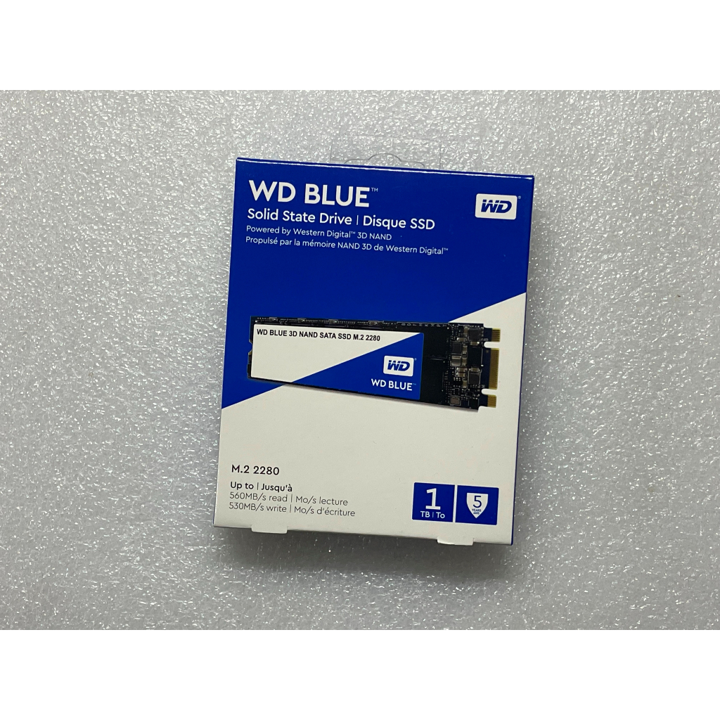 WD 藍標 1T 1TB M.2 SATA 3D TLC SSD WDS100T2B0B 全新盒裝未拆 保固中 固態硬碟