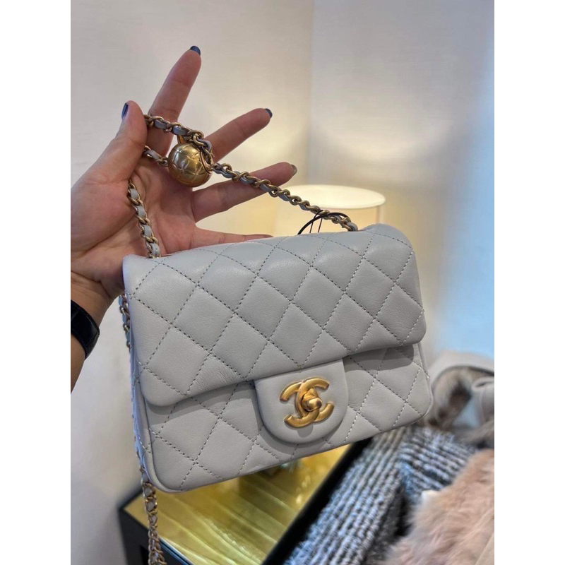 Chanel 灰色金球方胖子 最後一顆好價格😍正品代購歐洲代購