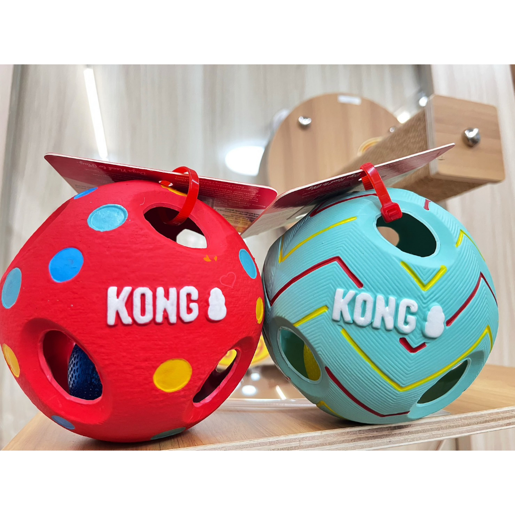 KONG Wiggi 雙倍樂趣翻滾球 狗狗玩具 藏食玩具 益智玩具 啾啾玩具 兩款隨機出貨