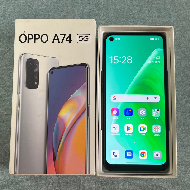 Oppo A74 5G 128G 黑 95新 保固內 功能正常 二手 6.5吋 雙卡雙待 臉部解鎖 台中