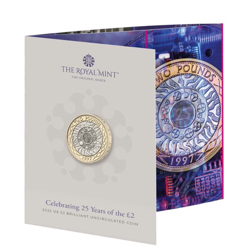 ［現貨」2022年 英國慶祝 2英鎊硬幣 發行25週年紀念 英國 伊莉莎白女王 頭像