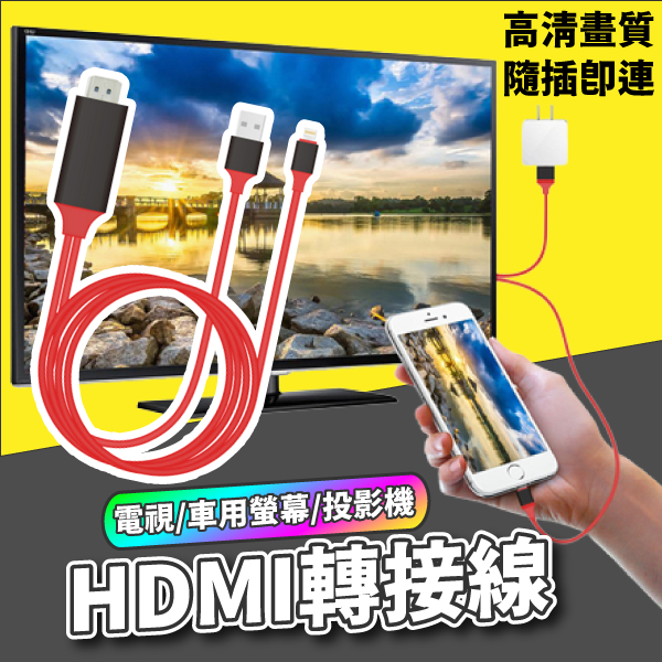 台灣公司貨🔥Apple iPhone轉HDMI 同屏器 手機有線投影 螢幕分享器 1080P高清 MHL轉接線