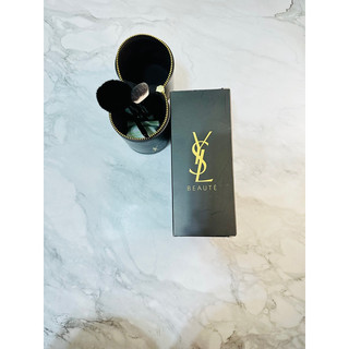 YSL 聖羅蘭 訂製黑金 KABUKI 時尚流金刷具包組附（唇刷 底妝刷 蜜粉刷）隨身底妝刷