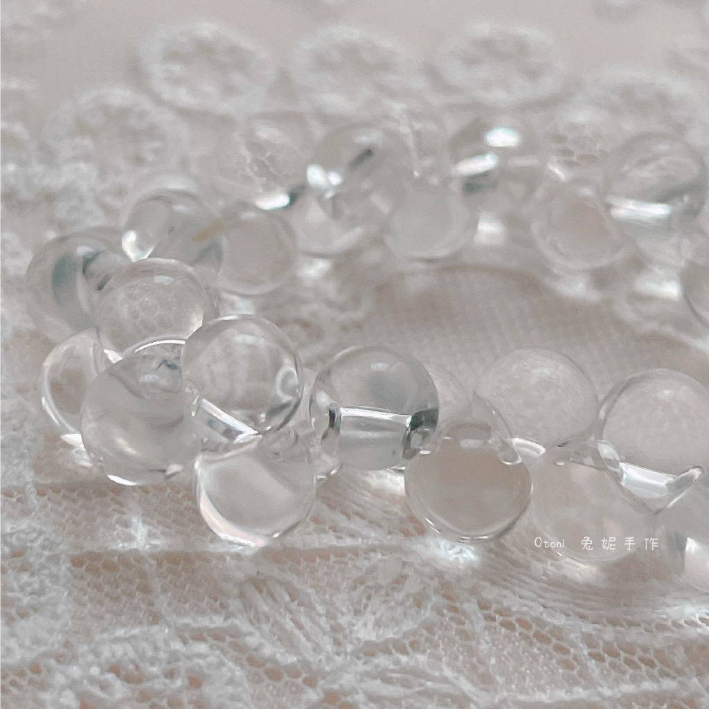 【Otoni 🐰】日本製🇯🇵 壓克力 偏孔珠 6mm 8mm 10mm 透明 水滴珠 鈴形鈕扣珠 手作材料 串珠 耳環