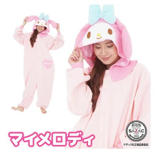 東京禮物生日禮物melody美樂蒂Kigurumi 睡衣成人抓絨我的旋律My Melody san855 萬聖節服裝