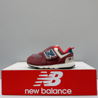 New Balance NB 574 小童 酒紅色 魔鬼氈 寬楦 麂皮 復古 運動 休閒鞋 NW574NX1
