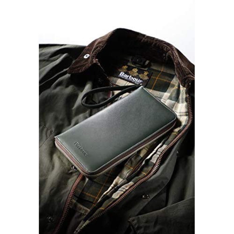 日本雜誌附贈 英國品牌 Barbour 多功能長夾 手拿包 護照夾 收納包